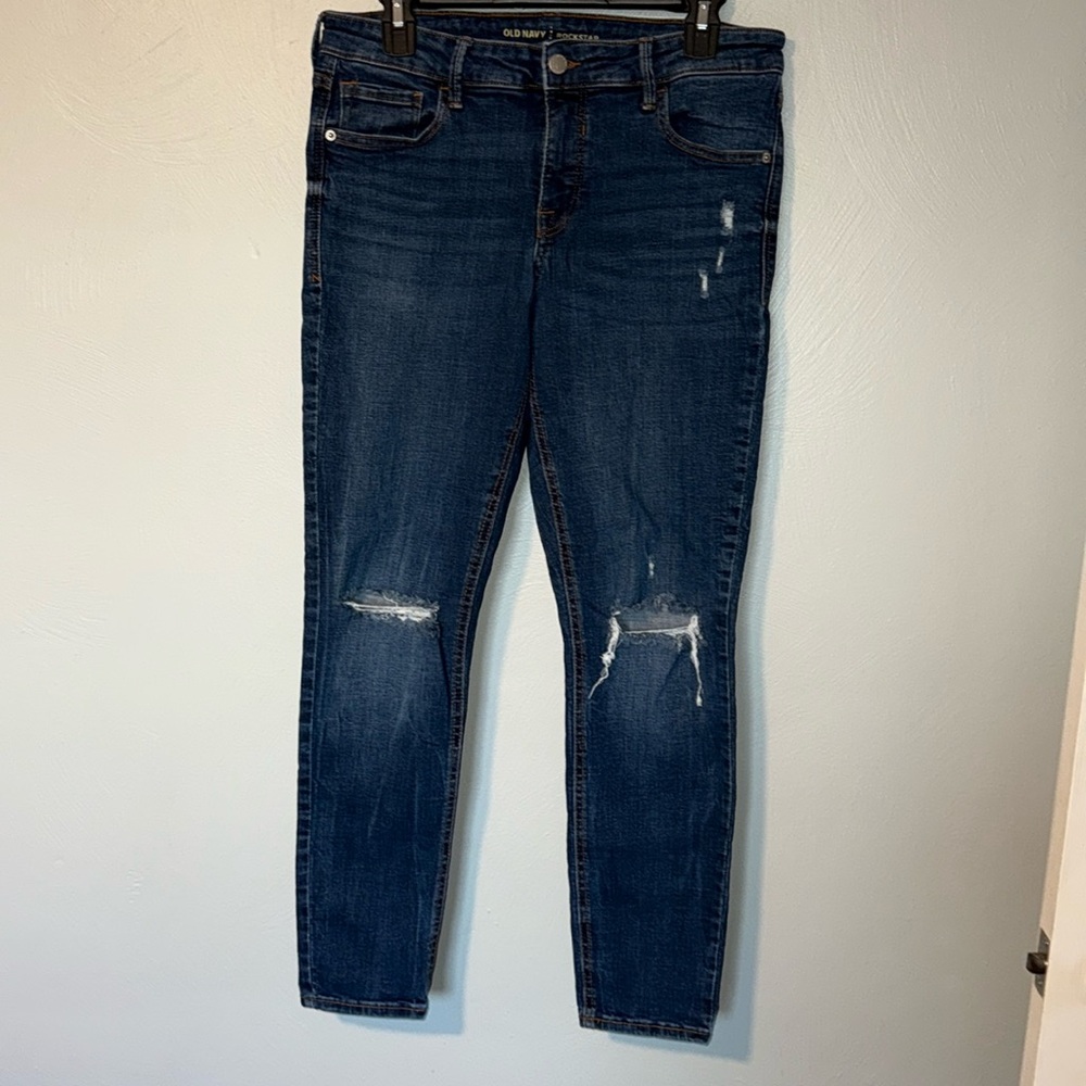 Old Navy Rockestar mid rise distressed jeans
